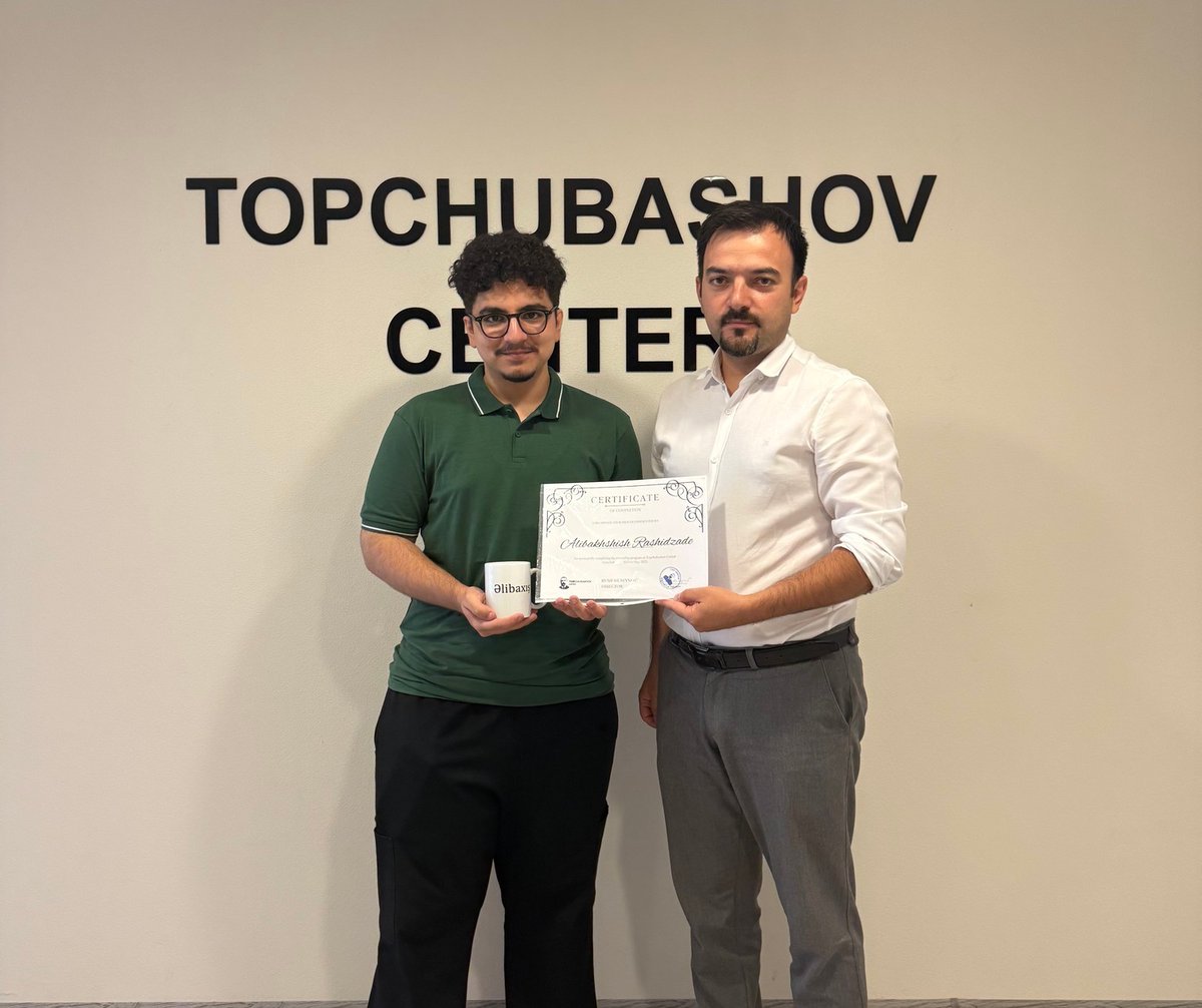 Topchubashov Center (@topcenterorg) on Twitter photo 📢 On July 29, our intern Alibakhish Rashidzade <a href="/alibakhishr/">Alibakhish Rashidzade</a> presented his final research. With this, he has successfully completed his internship at our organisation.
🤞 We wish Alibakhish success in his future endeavours! 📢 On July 29, our intern Alibakhish Rashidzade <a href="/alibakhishr/">Alibakhish Rashidzade</a> presented his final research. With this, he has successfully completed his internship at our organisation.
🤞 We wish Alibakhish success in his future endeavours!