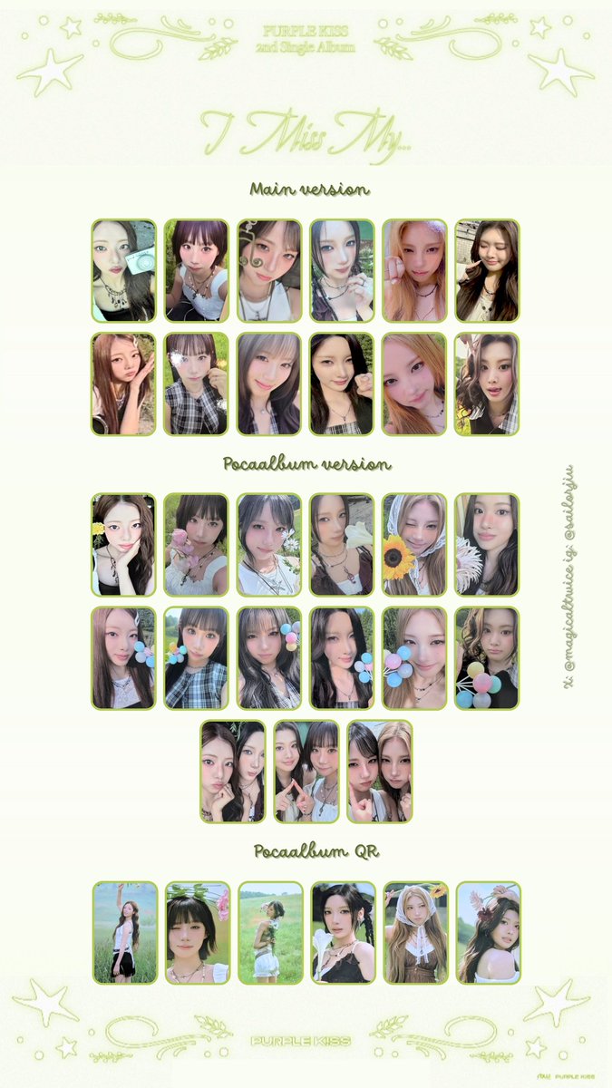 PURPLE KISS 퍼플키스 I MISS MY ALBUM PHOTOCARD TEMPLATE