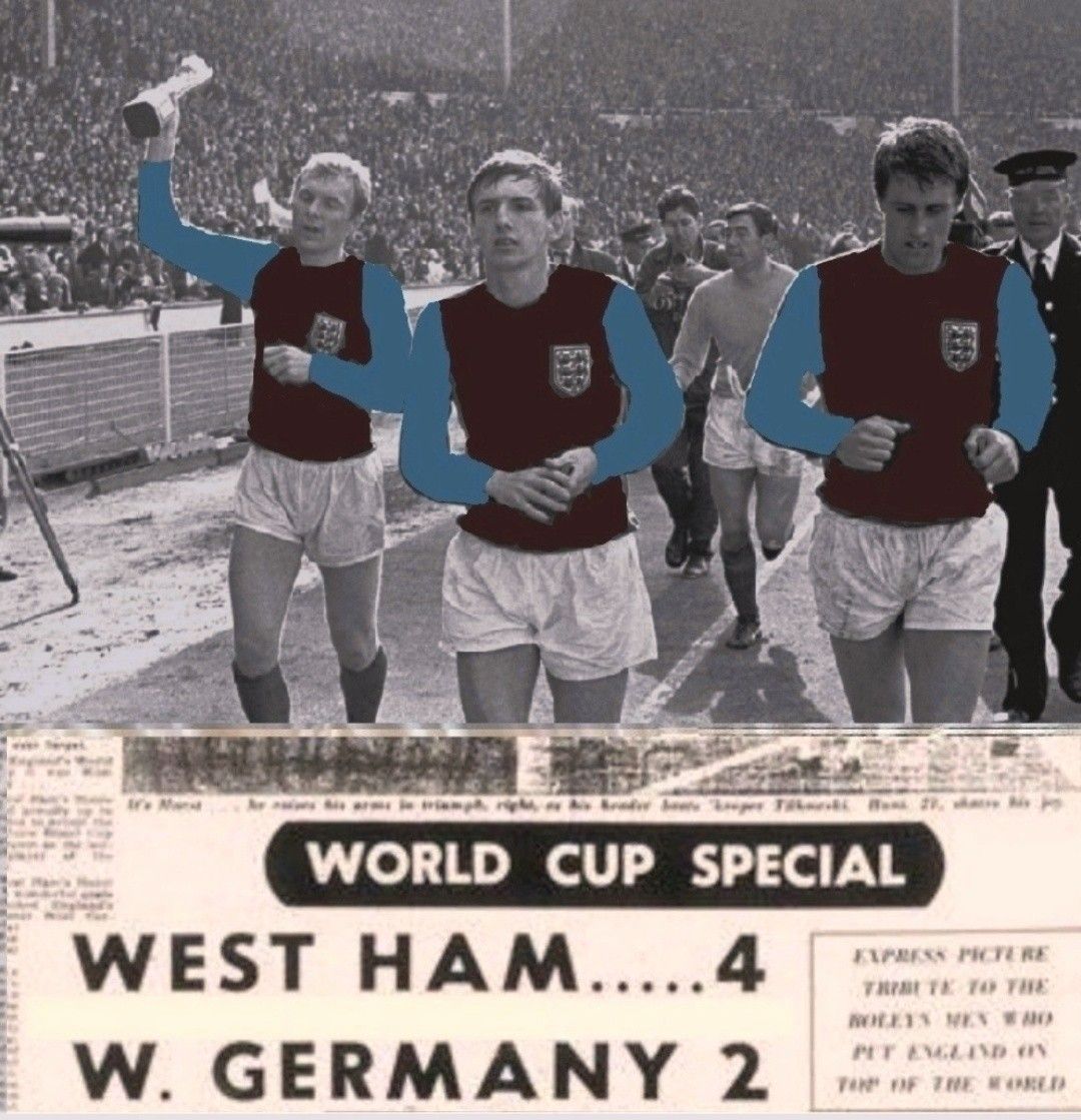 BillyBondsStand's tweet photo. West Ham won the World Cup 59 years ago today ⚒️🏴󠁧󠁢󠁥󠁮󠁧󠁿 https://t.co/Ab1fQ3DZrE