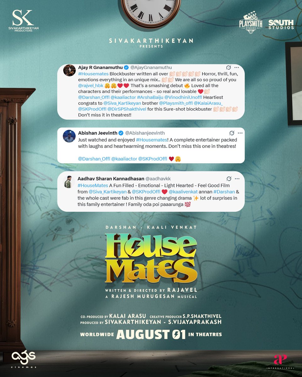 All India SKFC (@allindiaskfc) on Twitter photo Amazing response for our #HouseMates ❤️🙏
#SK <a href="/Siva_Kartikeyan/">Sivakarthikeyan</a> <a href="/Darshan_Offl/">Darshan</a> <a href="/kaaliactor/">Kaali Venkat</a> <a href="/rajvel_hbk/">rajavel</a> <a href="/KalaiArasu_/">Kalai Arasu</a> <a href="/DirSPShakthivel/">S.P.Shakthivel 🎬</a> <a href="/SKProdOffl/">Sivakarthikeyan Productions</a>
#HouseMatesFromAug1 Amazing response for our #HouseMates ❤️🙏
#SK <a href="/Siva_Kartikeyan/">Sivakarthikeyan</a> <a href="/Darshan_Offl/">Darshan</a> <a href="/kaaliactor/">Kaali Venkat</a> <a href="/rajvel_hbk/">rajavel</a> <a href="/KalaiArasu_/">Kalai Arasu</a> <a href="/DirSPShakthivel/">S.P.Shakthivel 🎬</a> <a href="/SKProdOffl/">Sivakarthikeyan Productions</a>
#HouseMatesFromAug1