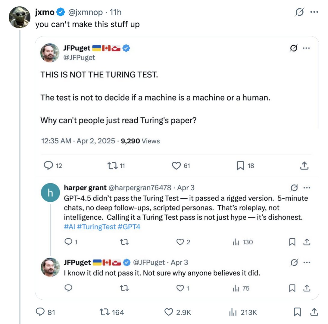Social media tactics explained.

Here the OP makes fun of my tweets. That's fine. I get it can be funny if people don't get what the Turing test is. And they are numerous.

But why did the OP made fun of me in the first place? Because my tweets were used by someone else to debunk