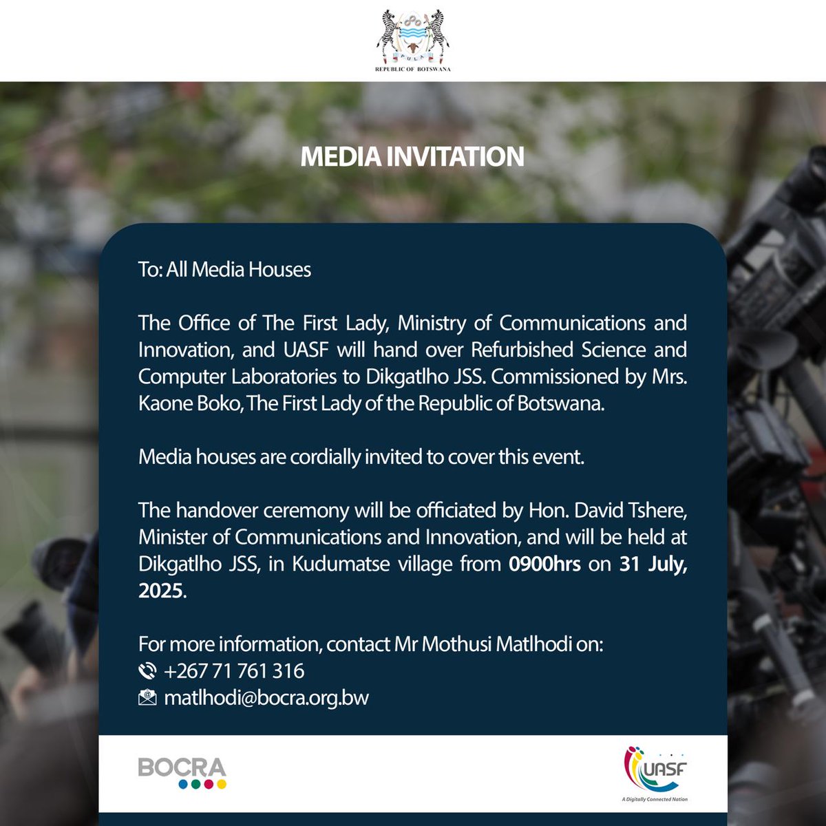 MEDIA INVITATION

#BOCRA