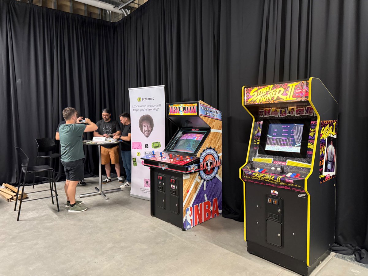 Statamic (@statamic) on Twitter photo Come hang out at the Statamarcade tomorrow, we’d love to beat you, er — meet you!
<a href="/LaraconUS/">Laracon US</a> #LaraconUS Come hang out at the Statamarcade tomorrow, we’d love to beat you, er — meet you!
<a href="/LaraconUS/">Laracon US</a> #LaraconUS