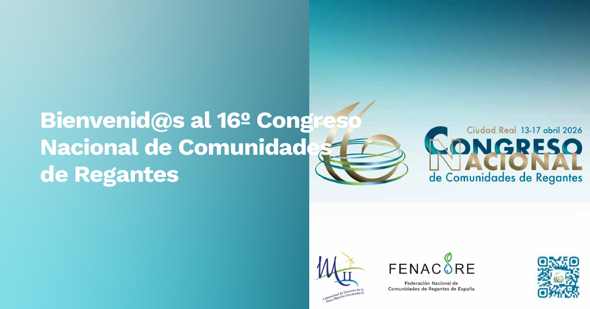 FENACORE (@fenacoreoficial) on Twitter photo La marcas del #agua, #energía, #agrotech y #digitalizacion protagonizarán el 16º Congreso Nacional de Comunidades de Regantes, que se celebrará en Ciudad Real, entre el 13 y el 17 de abril de 2026.
Escríbenos a admin@fenacore.org
👉🏻congresoregantes16.org La marcas del #agua, #energía, #agrotech y #digitalizacion protagonizarán el 16º Congreso Nacional de Comunidades de Regantes, que se celebrará en Ciudad Real, entre el 13 y el 17 de abril de 2026.
Escríbenos a admin@fenacore.org
👉🏻congresoregantes16.org