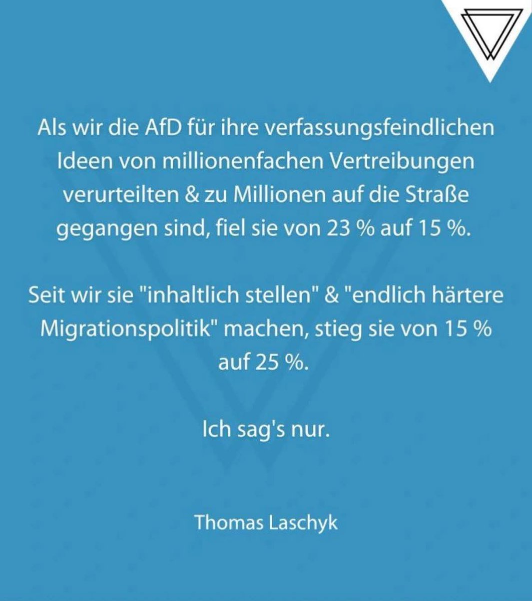 Auch heute möchte ich erklären, dass die AfD eine Partei der Faschisten und Demokratiefeinde ist. Ich bin daher der Meinung, dass die AfD verboten werden sollte.
Schönes Bergfest 👋🏻
#AfDVerbotJetzt 
#AfDVerbotsverfahren 
#AfDsindFaschisten
#AfDmachtDumm 
#AfDmachtDummeNochDuemmer