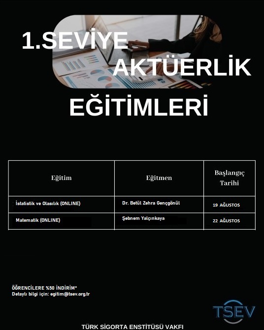 1. Seviye Aktüerlik Eğitimleri Ağustos’ta başlıyor!

Eğitime kayıt için ve tüm aktüerlik eğitimlerini aşağıda ilettiğimiz linkten inceleyebilirsiniz.

Detaylı bilgi ve kayıt için tıklayın: l24.im/NrqEzZa