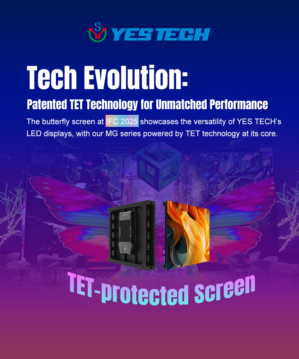 YESTECH_LED's tweet image. 🦋Tech Evolution: YES TECH’s patented TET tech powers the MG series with:
✅ 2.3× stronger anti-collision
✅ 100% boost in impact resistance
✅ Fewer failures on the move
Built to perform — anytime, anywhere.
#YESTECH #LEDdisplay #RentalLED #StageLED #TechEvolution #StageDesign