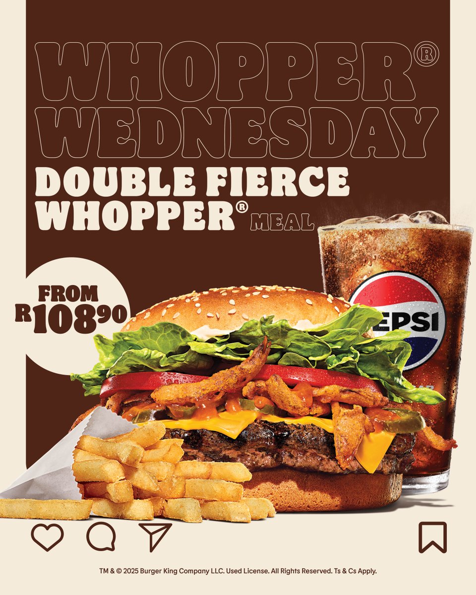 It’s bold. It’s fierce. It’s double trouble. Dare to handle it? 🌶️🔥 #DoubleFierce #Whopper®Wednesday