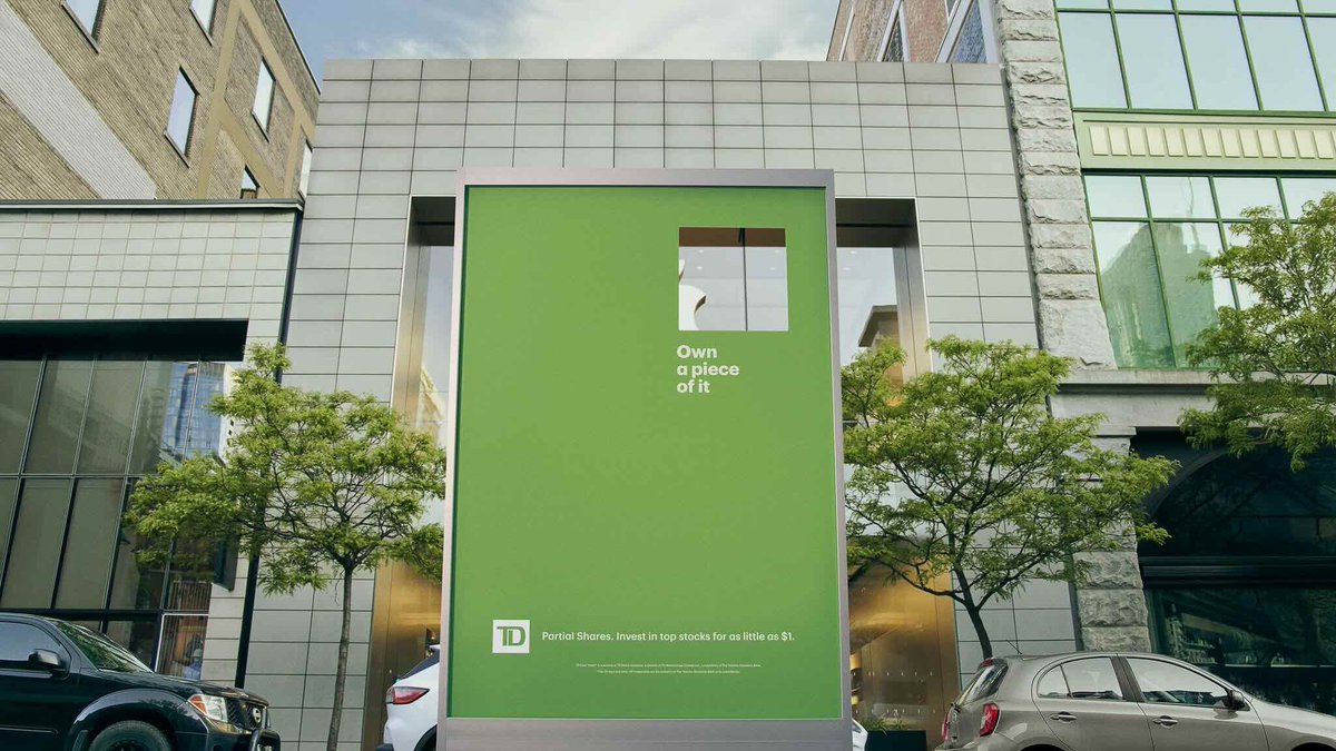 ReasonWhy's tweet image. Ventanas que muestran fragmentos de logotipos. 

Esa es la creativa solución que TD Bank ha encontrado en la publicidad exterior para dar a conocer su oferta de acciones fraccionadas. 
Es una idea de Ogilvy Canadá. 

|| Más info 👉🏽 reasonwhy.es/actualidad/td-…