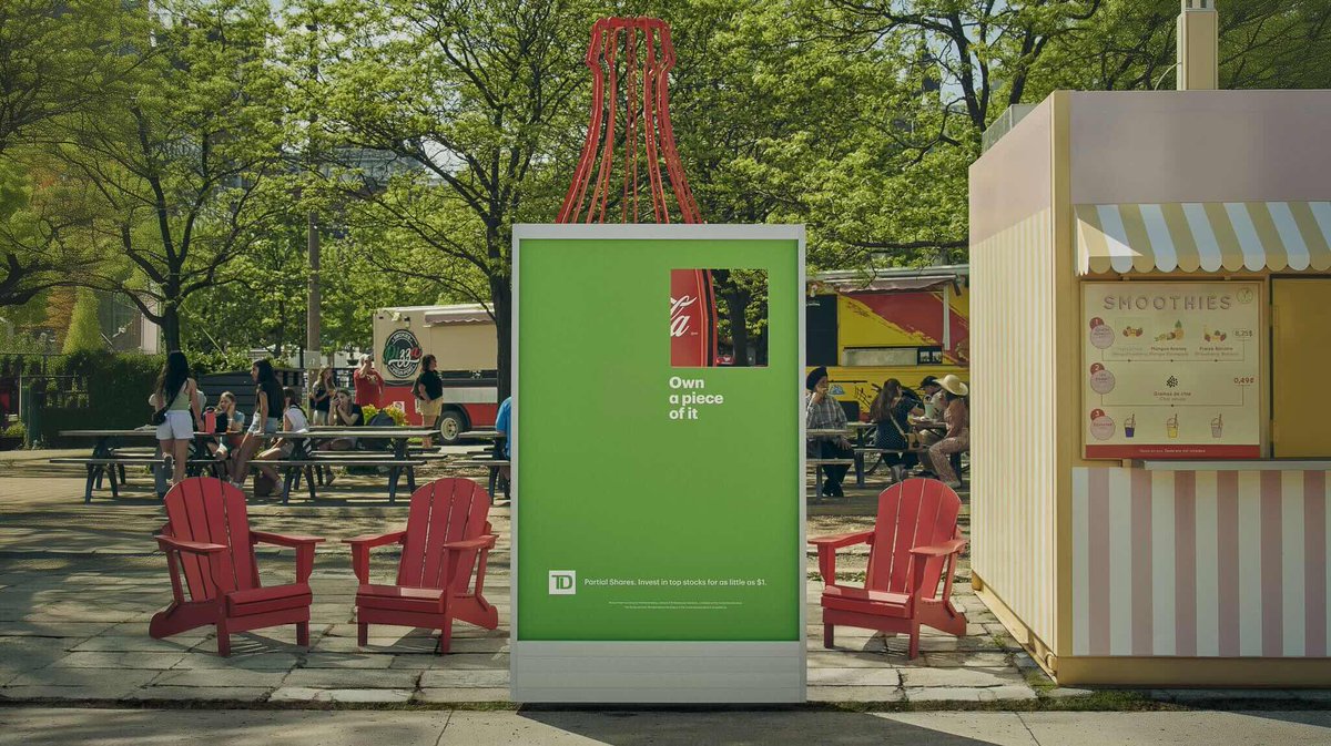 ReasonWhy's tweet image. Ventanas que muestran fragmentos de logotipos. 

Esa es la creativa solución que TD Bank ha encontrado en la publicidad exterior para dar a conocer su oferta de acciones fraccionadas. 
Es una idea de Ogilvy Canadá. 

|| Más info 👉🏽 reasonwhy.es/actualidad/td-…