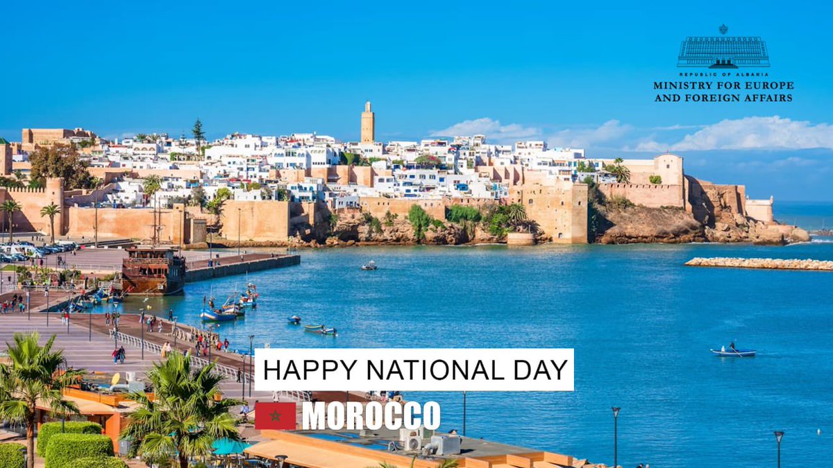 Albanian MEFA 🇦🇱 (@albaniandiplo) on Twitter photo Best wishes to the Kingdom of Morocco and its people on the occasion of Throne Day.
Albania values the strong and friendly relations with Morocco and looks forward to further enhancing the cooperation and partnership between our two countries in the years to come.
<a href="/AlEmbSpain/">Albania in Spain</a> Best wishes to the Kingdom of Morocco and its people on the occasion of Throne Day.
Albania values the strong and friendly relations with Morocco and looks forward to further enhancing the cooperation and partnership between our two countries in the years to come.
<a href="/AlEmbSpain/">Albania in Spain</a>
