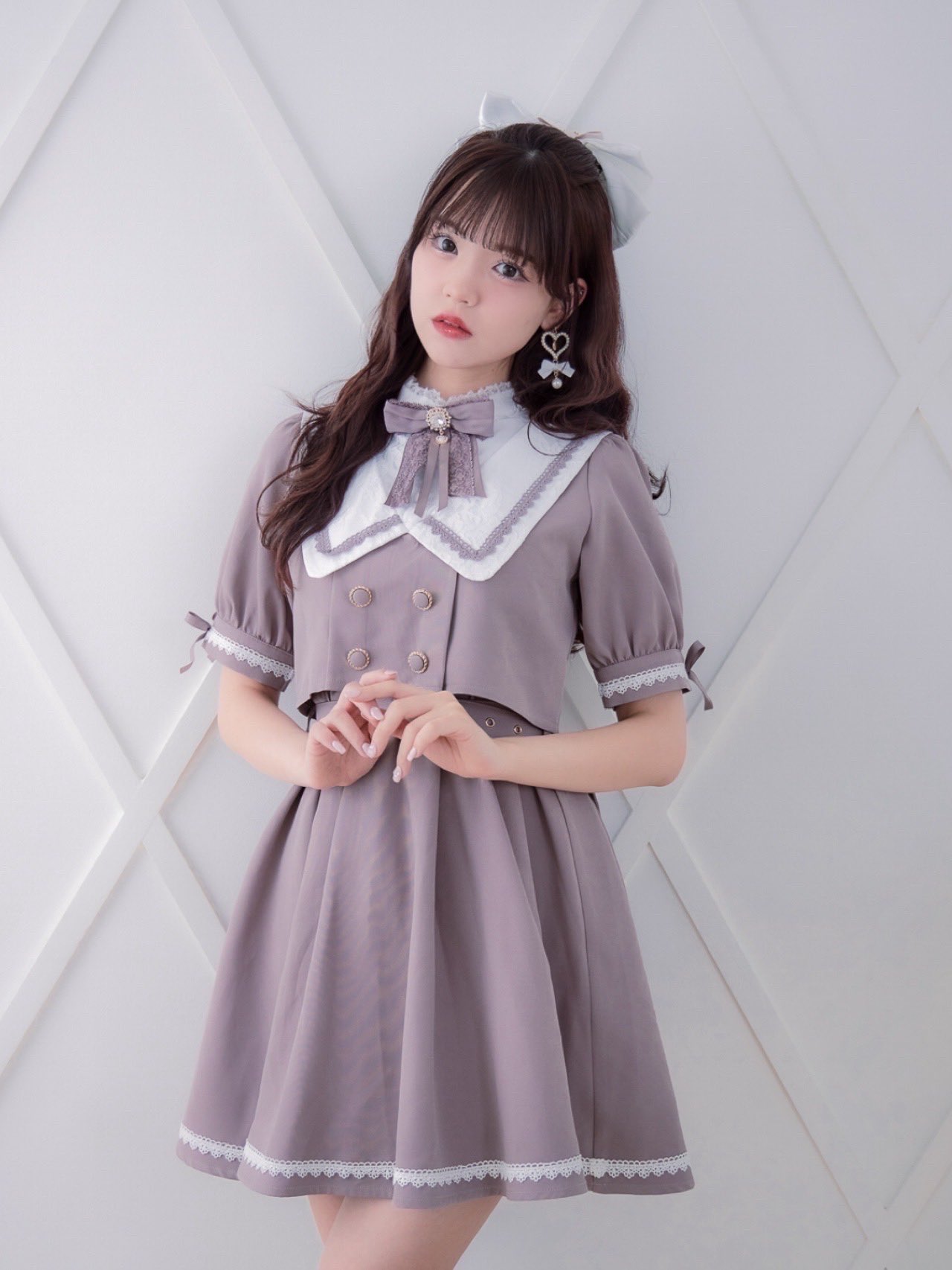 ROJITA ロジータ 量産コート 2022 ロジータ ROJITA フェザーレースリボン衿コート （ホワイト