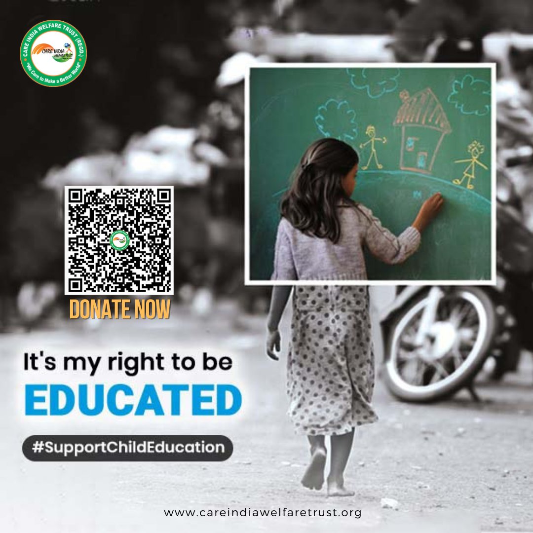 ciwtrust's tweet image. 📷 "It's my right to be educated." 📷
Every child deserves a chance to learn, grow, and dream.
Your contribution can help them build a brighter future.
📷 Donate Now
📷 Be the reason someone goes to school today.
#RightToEducation #DonateForEducation #SupportLearning