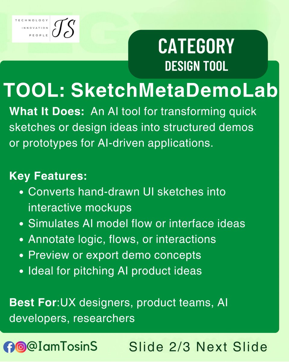 nysot's tweet image. Do you have a sketchy idea? Turn it into a working demo.
From napkin sketch ➡️ demo magic.
🚀 Innovators, meet your new secret weapon.
#Prototyping #AIProductDesign #UXTools #AIForBuilders #IamTosinS #AIwithTosinS #ToolswithTosinS #AIToolboxwithTosinS
