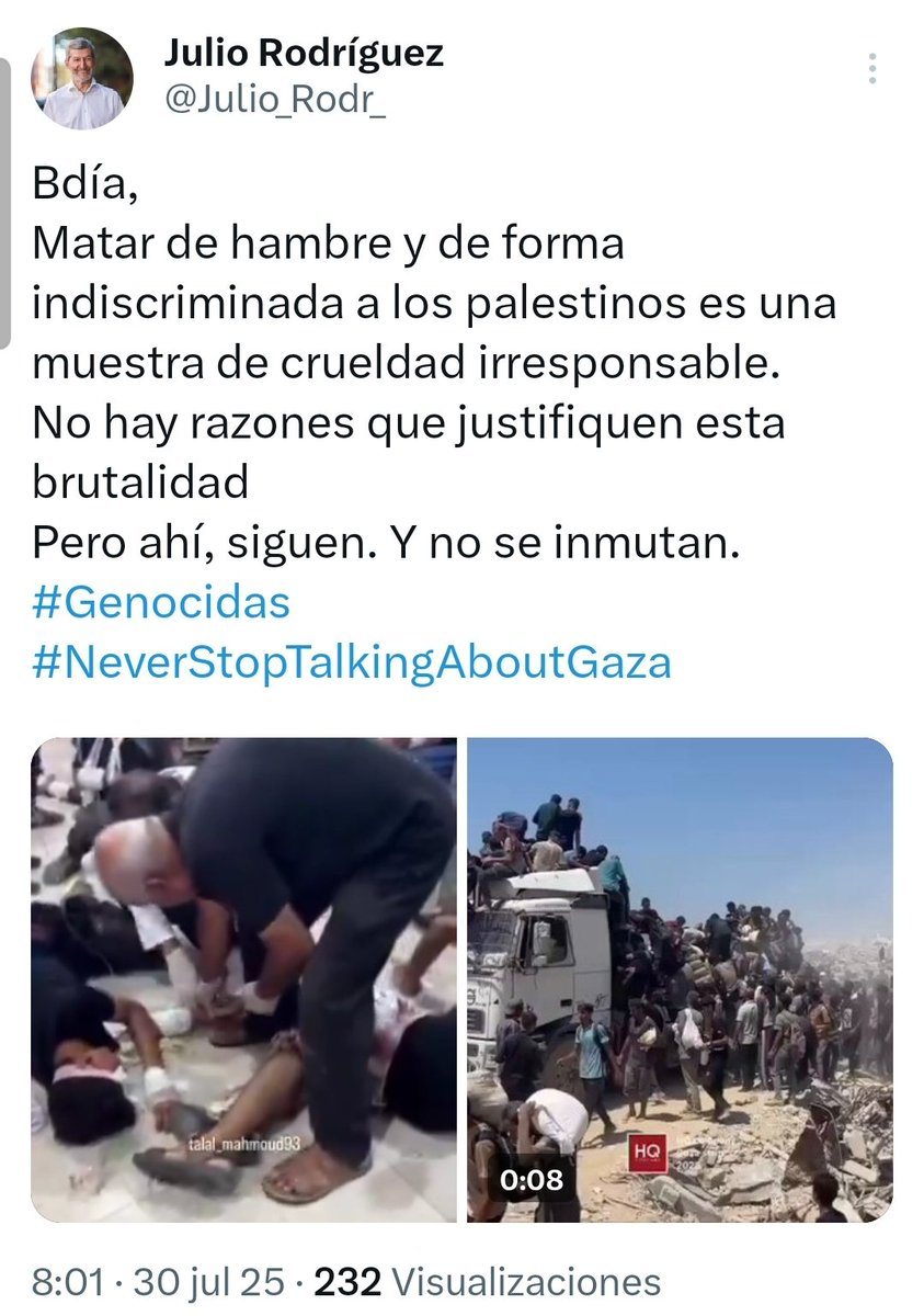 Matan de hambre y de forma indiscriminada,...y "X" no quiere que "veamos" tanta crueldad.
Son cínicos, hipócritas...y cómplices del #GenocidioEnGaza 
Insistimos 👇🏻