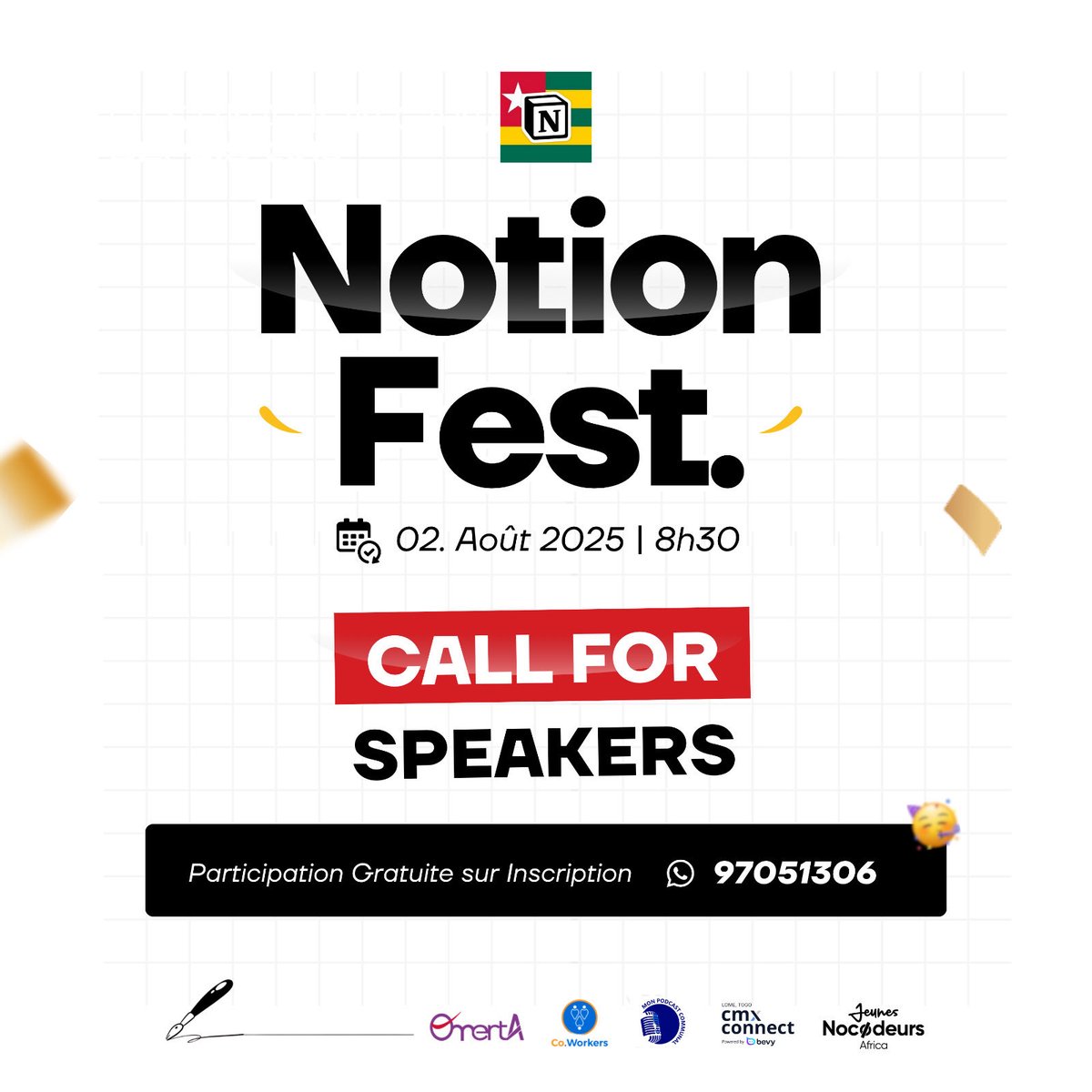 [#Notion_Fest .]

Appel aux Speakers pour Notion Fest. 2025

Ca vous dit de partager seul ou à deux votre utilisation de Notion avec les autres !

Nous avons la seule plateforme qui rend cela possible : #Notion Fest.

ethereal-show-50d.notion.site/23f5edd4daa180…

 #NotionTogo