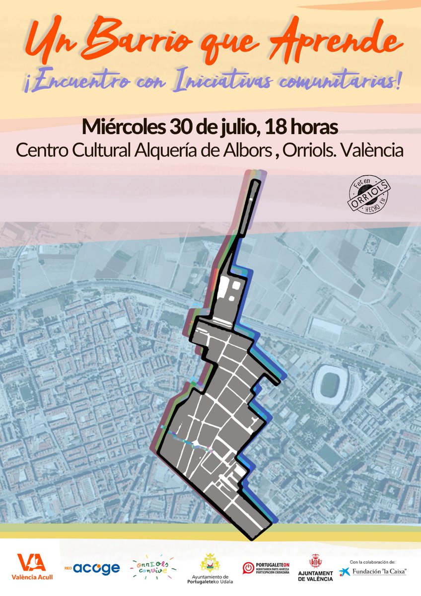 ❗❗Hoy miércoles 30 de julio, las invitamos a compartir experiencias al rededor de iniciativas comunitarias , con un invitado muy espacial 🫶, traído desde _Portugalete_ hasta el barrio de Orriols . Nos vemos en el Centro Cultural Alquería de Albors. 18 h. ✊🏼✊🏽✊🏾 Entrada libre.