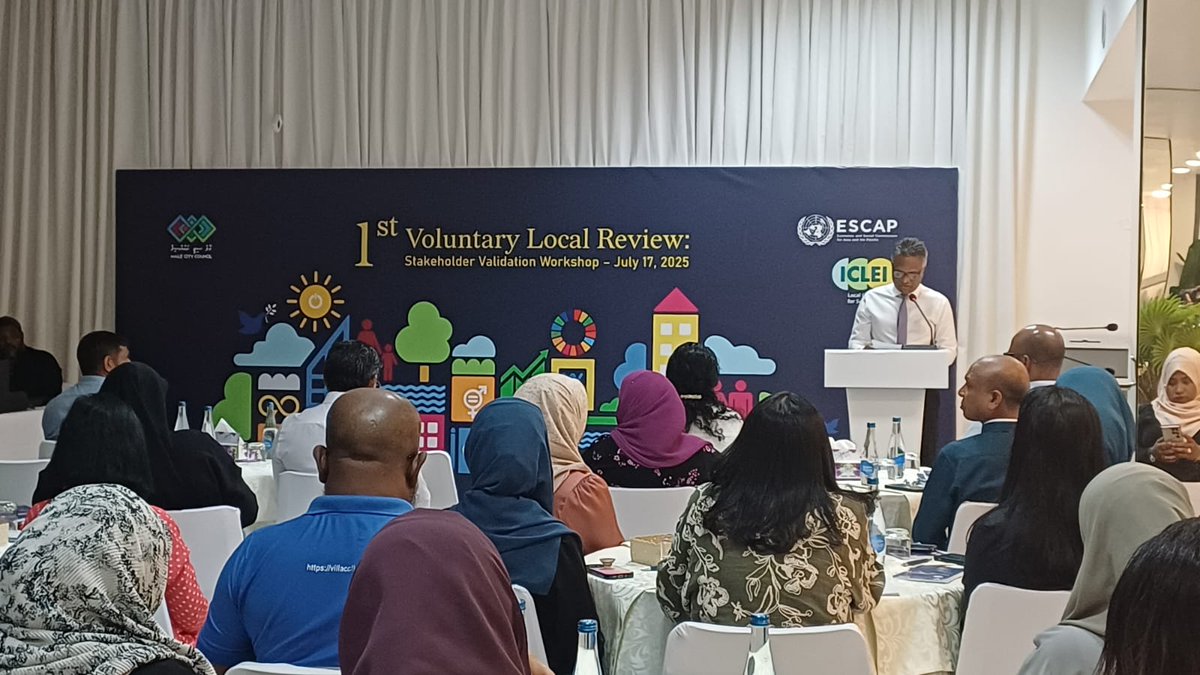 ICLEI South Asia (@icleisouthasia) on Twitter photo (1/4) <a href="/MaleCitymv/">Malé City Council</a>, in partnership with <a href="/ICLEISouthAsia/">ICLEI South Asia</a> & <a href="/UNESCAP/">United Nations ESCAP</a>, convened a multi-stakeholder consultation on 17 July 2025 to validate its first Voluntary Local Review (VLR). ICLEI South Asia & UNESCAP extended technical assistance to Malé in the development of its VLR.
The (1/4) <a href="/MaleCitymv/">Malé City Council</a>, in partnership with <a href="/ICLEISouthAsia/">ICLEI South Asia</a> & <a href="/UNESCAP/">United Nations ESCAP</a>, convened a multi-stakeholder consultation on 17 July 2025 to validate its first Voluntary Local Review (VLR). ICLEI South Asia & UNESCAP extended technical assistance to Malé in the development of its VLR.
The