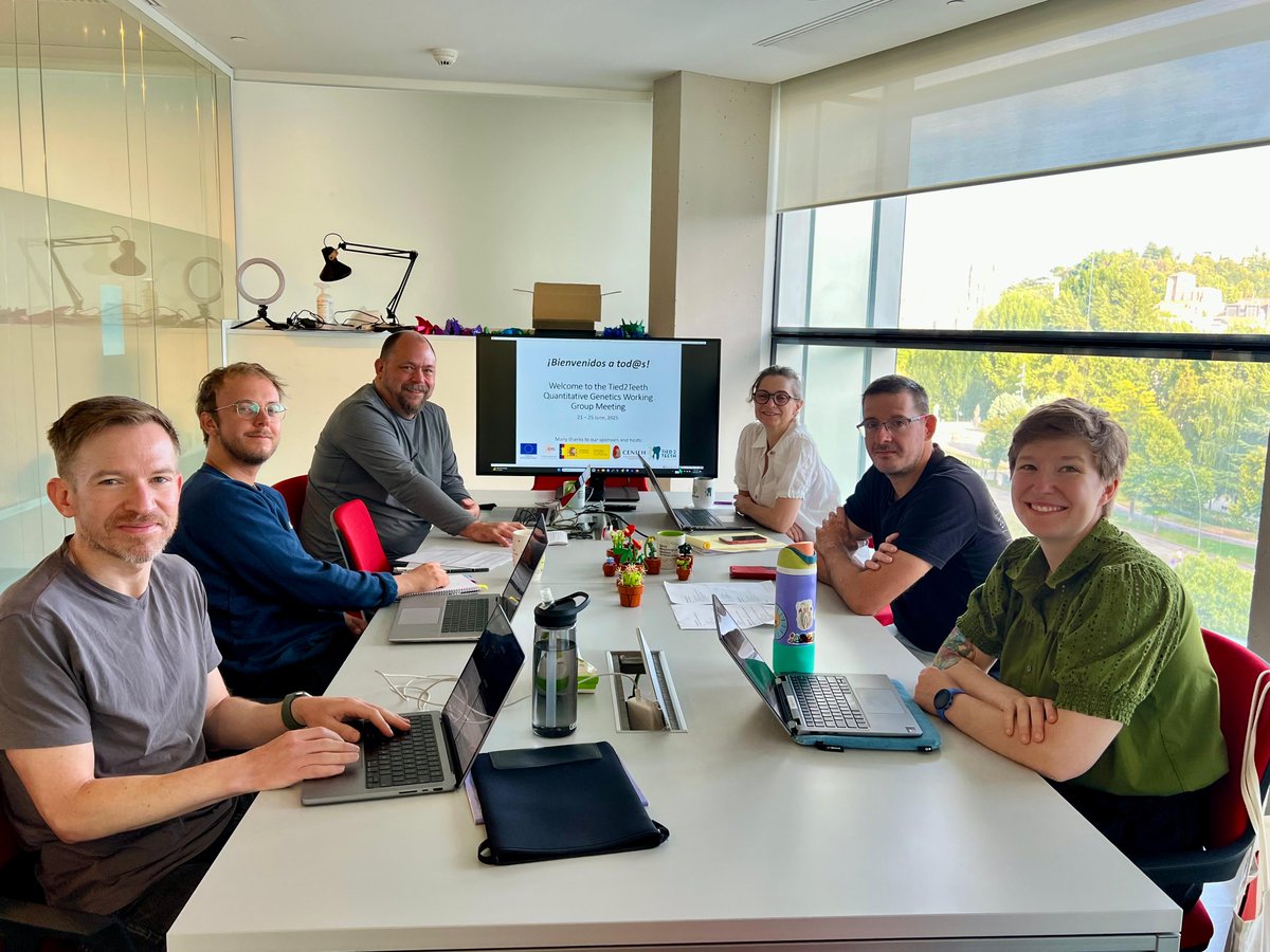 Tied2Teeth's tweet image. The T2T Quantitative Genetics Working Group met last week at @CENIEH  in #Burgos. 🦷🔬🧬
Good laughs, great food, and fantastic science was on the agenda. Stay tuned for some exciting results over the next two years! 👌
@ERC_Research  @FECYT_Ciencia 
#humanevolution #research