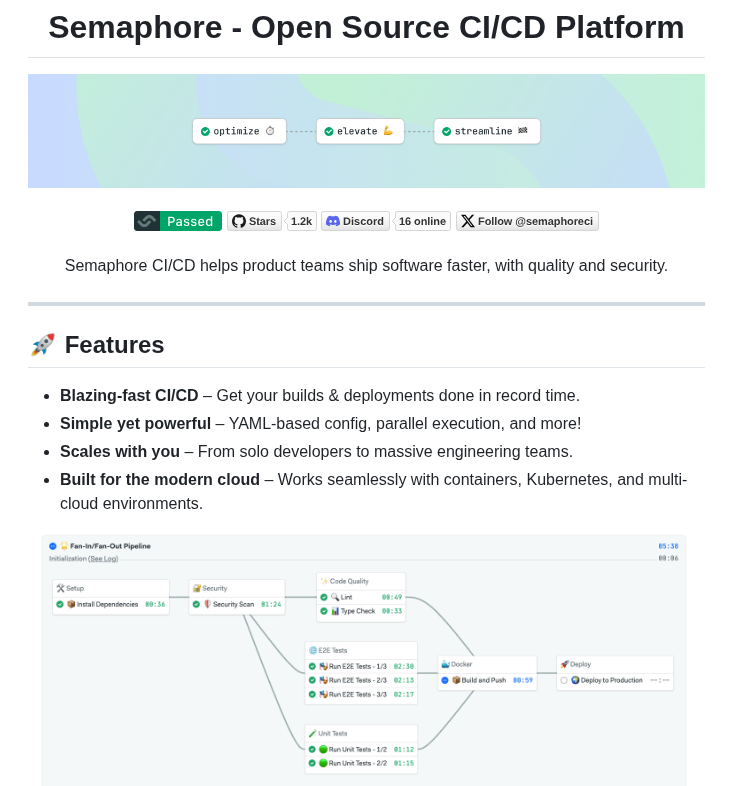tom_doerr's tweet image. open source CI/CD platform for fast builds and deployments