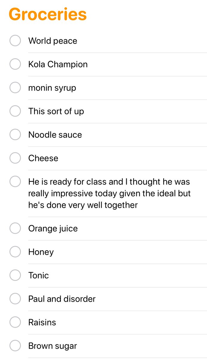 When you get Siri to add items to your grocery list:
