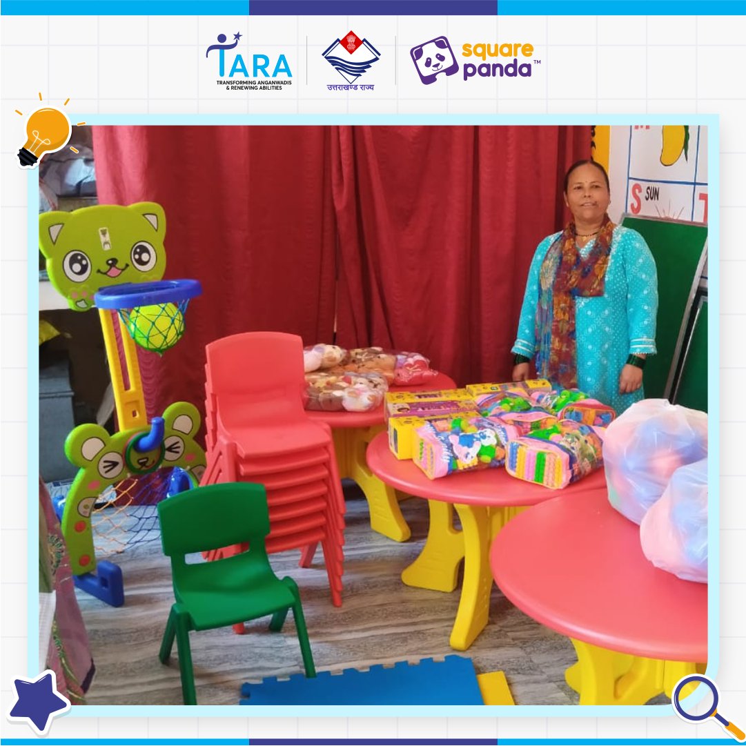 TARA_Haridwar's tweet photo. 🎨 Play. Learn. Thrive.
Project TARA is transforming Anganwadis into vibrant spaces where play-based learning fuels curiosity and critical thinking. 💡🧸
Child-friendly furniture = dignity, joy & better foundations. 🌱
#ProjectTARA #ECCE #Anganwadi #PlayBasedLearning #FLN https://t.co/T19nuycomd