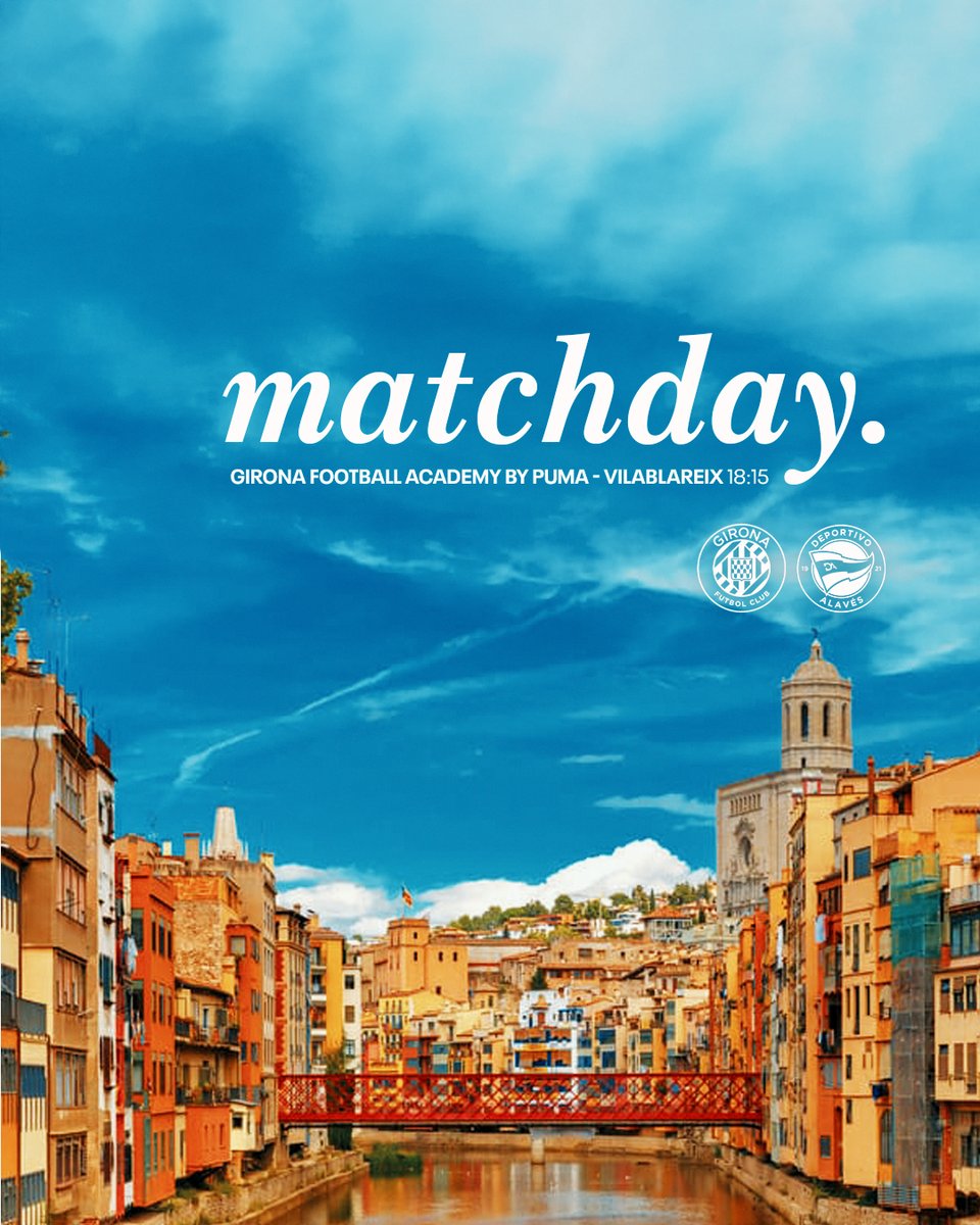Alaves's tweet photo. ⚽ ¡𝐌𝐀𝐓𝐂𝐇𝐃𝐀𝐘! ⚽

 Partidazo para finiquitar el #StageDA.

🏟️ Girona Football Academy by PUMA
⌚ 18:15 horas
🆚 @GironaFC 
🤳 #GironaAlavés

#PretemporadaDA
#PreseasonLALIGA #GoazenGlorioso ⚪🔵 https://t.co/P9BK3EJYwR