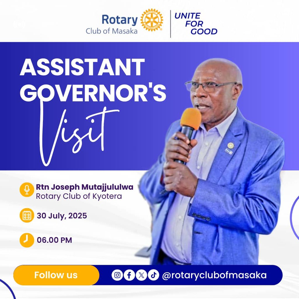 Rotary Club Of Masaka (@rcmasaka) on Twitter photo The pleasure is all ours. We can’t wait to receive the brilliant words of wisdom you have packaged for us.6pm @ Hotel Next
#RC Masaka
#Together one act at a time The pleasure is all ours. We can’t wait to receive the brilliant words of wisdom you have packaged for us.6pm @ Hotel Next
#RC Masaka
#Together one act at a time