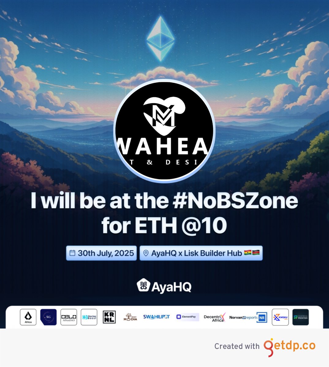 Kellyjambo3's tweet photo. This Year We will be happening at the #NoBSZone .

#AyaHQxEthereumAt10 #ayahq https://t.co/HgxJ8NMoAv
