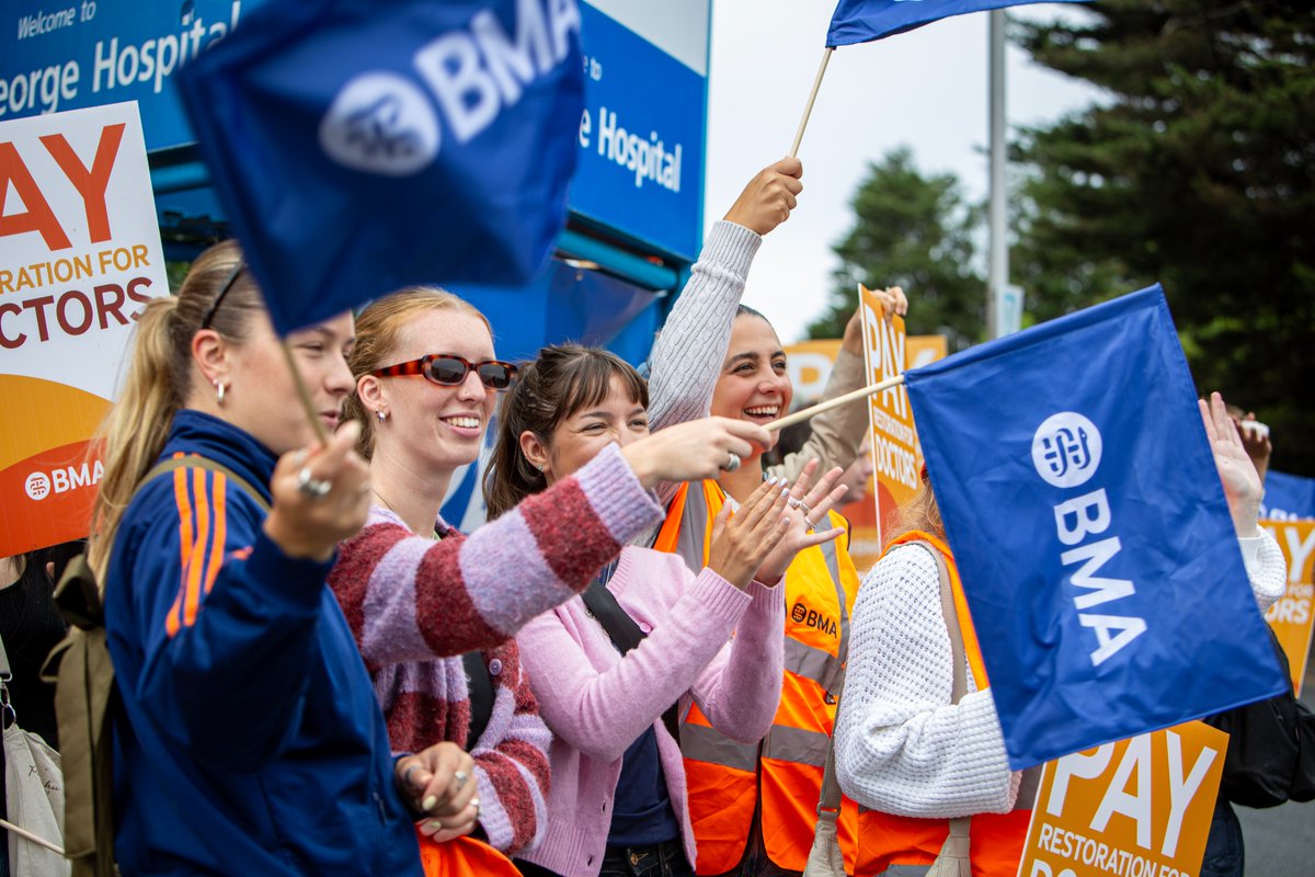 BMAResidents's tweet photo. Great to see so much support for resident doctors over the past five days. 

We’ve come together to stand up for fair pay and restore value to our profession. 

Stick Together. Strike Together. Win Together.

 #PayRestoration #DoctorsStrike https://t.co/T7Rs5fLXLl