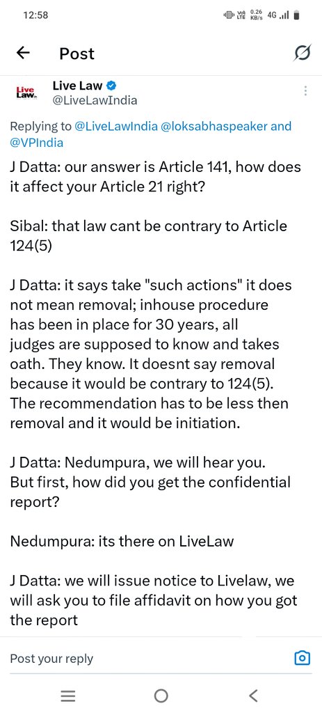 Supreme Court issues notice to <a href="/LiveLawIndia/">Live Law</a> for allegedly leaking confidential reports prepared in the #JusticeVerma inquiry.
This is an extremely serious matter.What were the sources?
Needs thorough inquiry.
This case is touching all the stakeholders of justice delivery system!
