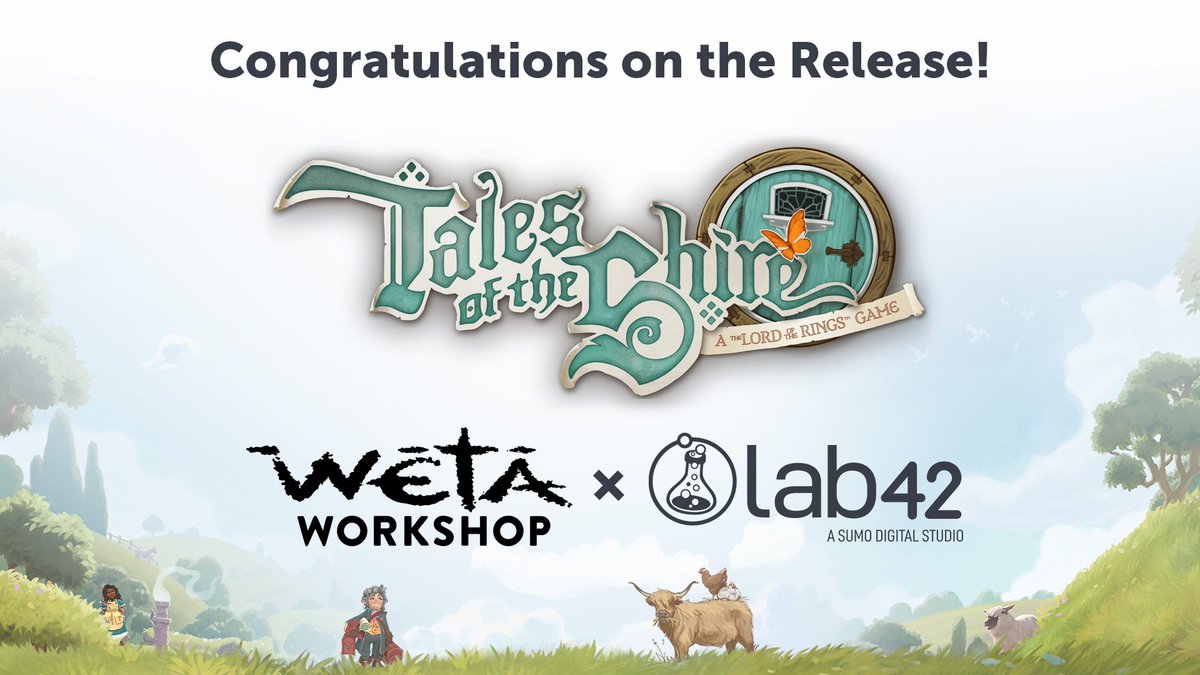 We're delighted to announce our partnership with @wetaworkshop and @privatedivision on <a href="/talesoftheshire/">Tales of the Shire</a>!

Big thanks to the super talented team at Wētā for choosing us as a dev partner to bring this cosy hobbit game to PC, Switch, PlayStation 5 and Xbox Series, out now!