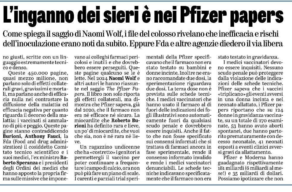 Meglio tardi che mai...
La verità esce fuori.