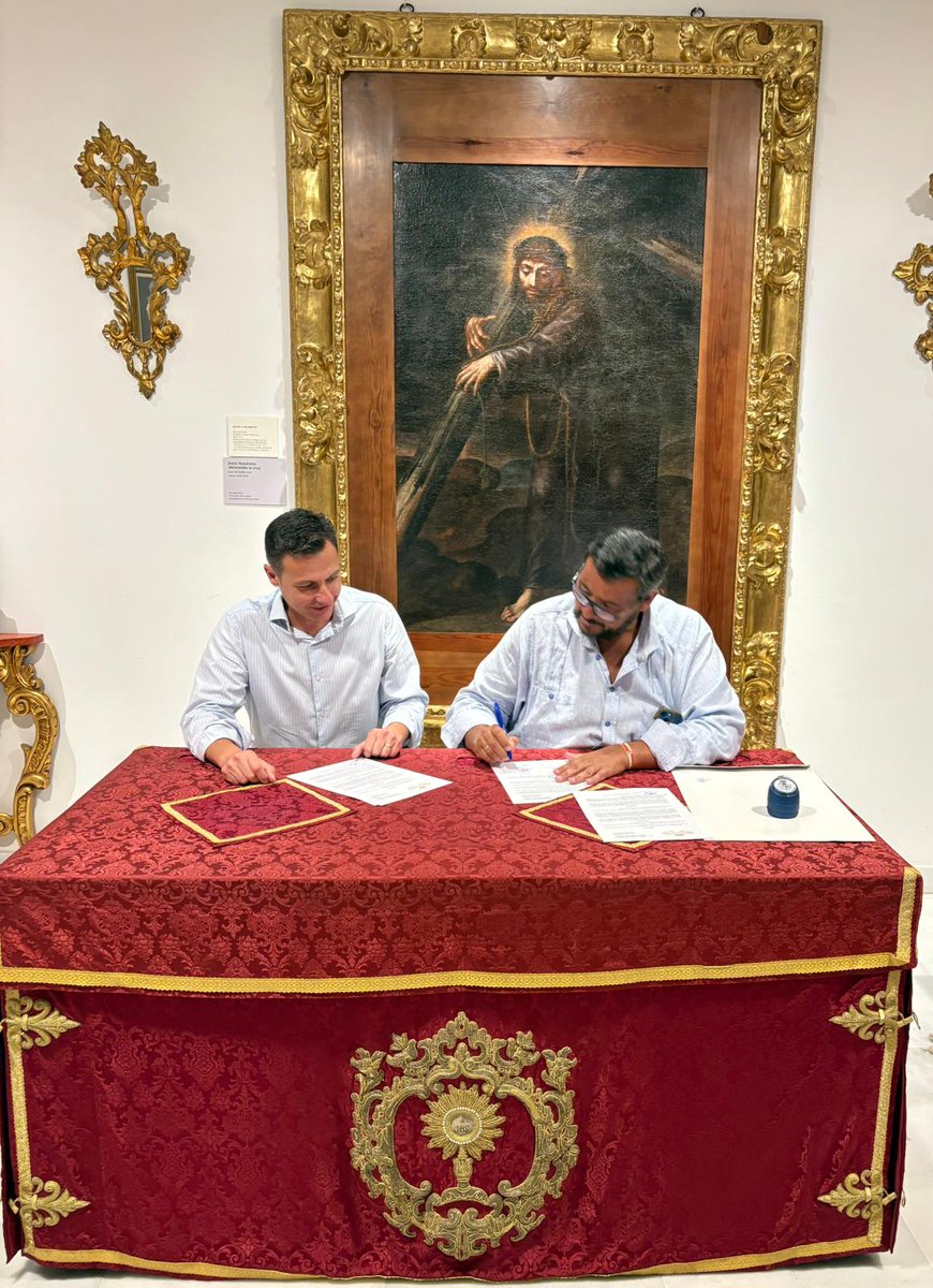 ⚫️ 🟣 𝙈𝙪́𝙨𝙞𝙘𝙖 | En el día de ayer, y en presencia de nuestro Hermano Mayor, se llevó a cabo la firma del contrato con la Banda de CC y TT Presentación al Pueblo de Dos Hermanas, para continuar acompañando al Santísimo Cristo de la Salud en la tarde del miércoles santo.