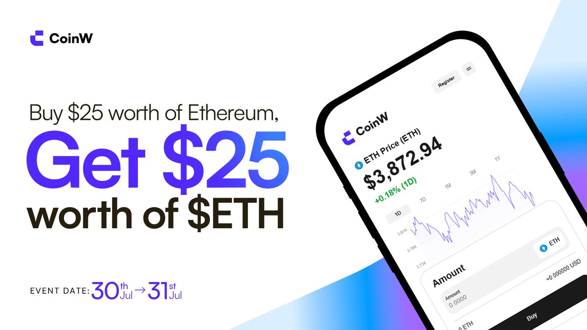 🎉 Happy birthday $ETH! To celebrate 10 years of Ethereum, 10 legends Win $25 ETH!

✅ Buy $25 ETH &amp; Share UID
✅ Follow @CoinWofficial
✅ Like &amp; Repost