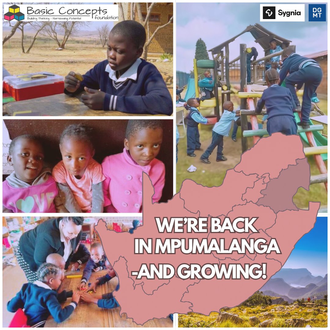 basicconcepts1's tweet image. 🚀 We’re back in Mpumalanga—and growing!
Launching the Kwena Basin Extension Project this September in 14+ schools/ecds across Ehlanzeni.
Together with MDoE, we’re scaling impact through the Basic Concepts Programme. 📚🌱
#KwenaBasinProject #BCFinMpumalanga #DGMT #Sygnia