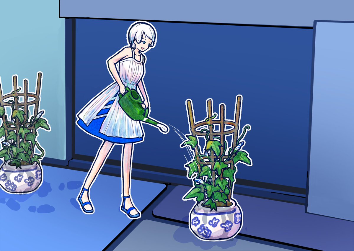 前は絵の投稿しかしないアカウントだったので、
お知らせポストする→ポストするためになんか絵描かなきゃ！と思って描いたものの、Live2Dモデル投稿のお知らせなのでモデルの画像載せればいいことに気づいて行き場がなくなった絵です。
販売開始のお知らせ用イラストも描き始めちゃったよ…
#イラスト