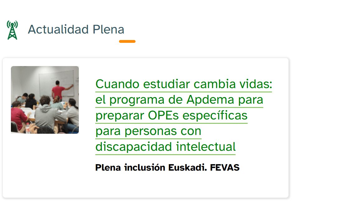 🍀Hoy en el boletín #VOCES492 de <a href="/Plenainclusion/">🍀 Plena inclusión</a>, monográfico sobre Empleo Público, la experiencia de nuestros compañeros y compañeros de <a href="/apdema/">Apdema</a>  🔗plenainclusion.org/voces/numero/4…