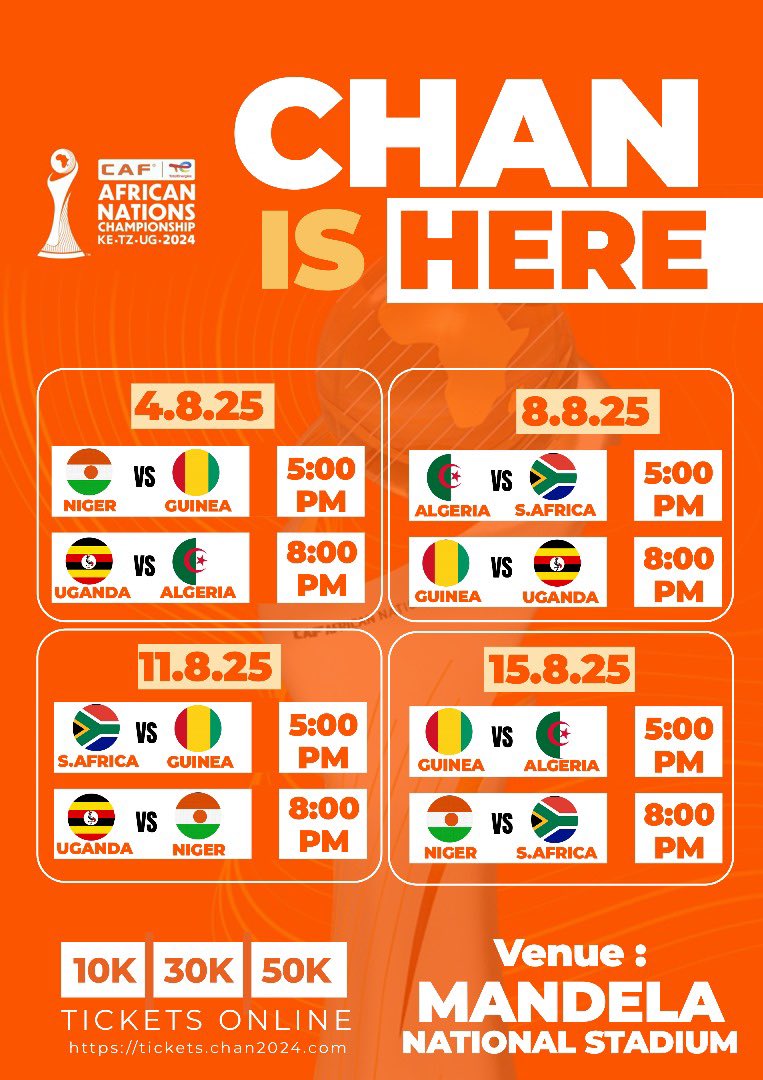 A look at the #TotalEnergiesCHAN2024 fixture!

Which games will you be watching? 

#GalaxyFMSports