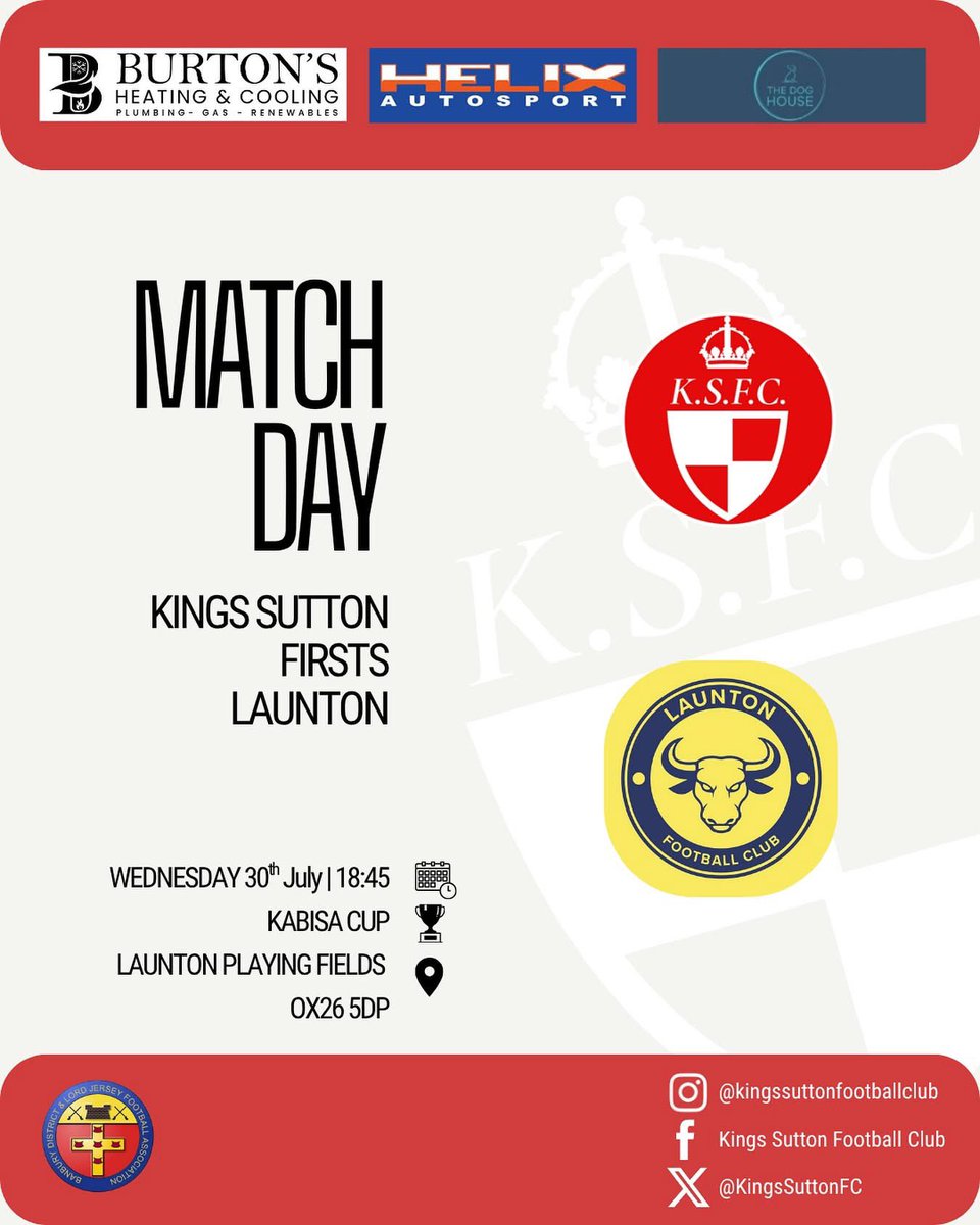 Pre season kicks off for our Firsts tonight against <a href="/Launtonsports/">Launton Sports Football Club</a> in the Kabisa Cup!