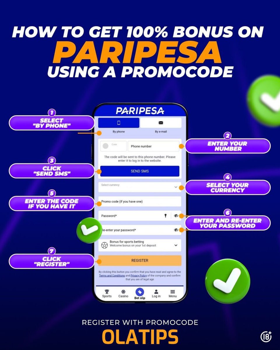 10 ODDS ON PARIPESA🏀💰 

Code🧑‍💻: AMHKG

Register on paripesa and fund it seamlessly using opay/Palmpay 

Register here: paripesa.bet/olatips
For 
PROMOCODE: OLATIPS

200% bonus awaits you on your first deposit
