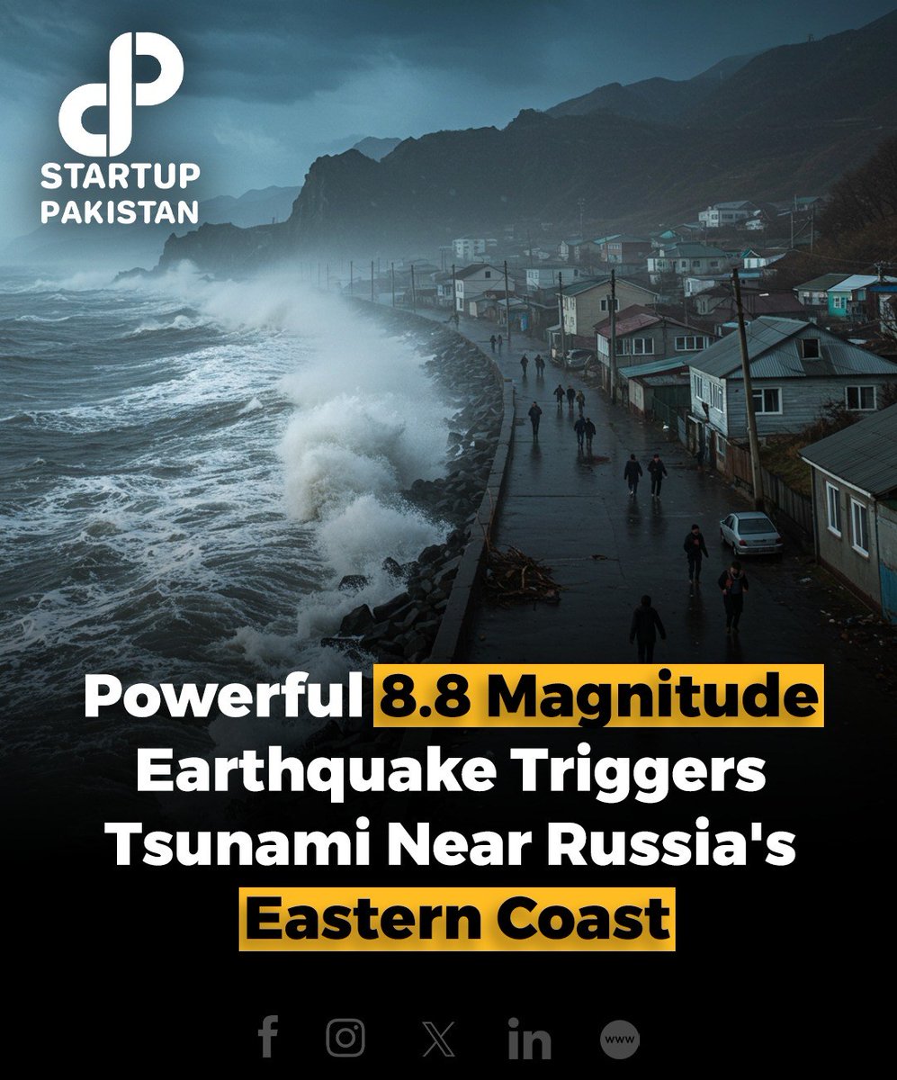 PakStartup's tweet photo. A powerful 8.8-magnitude earthqu@ke struck off Russia’s Kamchatka Peninsula on July 29, ranking among the strongest qua_kes ever recorded.
#Earthquake #RussiaQuake #Kamchatka #SeismicAlert #NaturalDisaster #BreakingNews #TectonicActivity https://t.co/ocTIHHdvFh