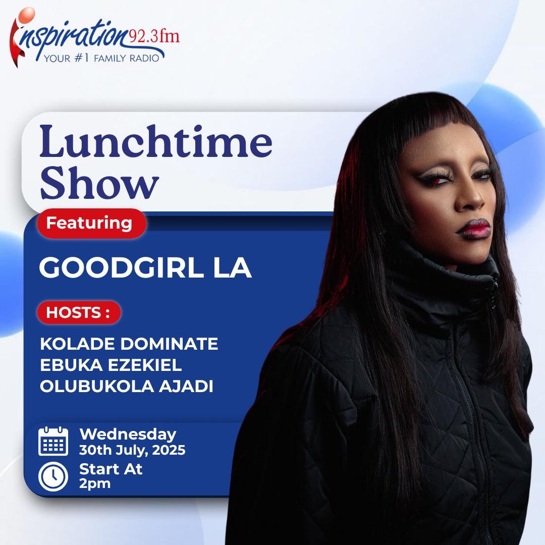 Don’t miss today’s Lunchtime Show as we host the incredibly talented <a href="/iamGoodGirlLA/">GoodG🔪rl LA</a> 🔥

#music #afrobeats #lunchtime #amapiano #songs #trending #YourNo1FamilyRadio