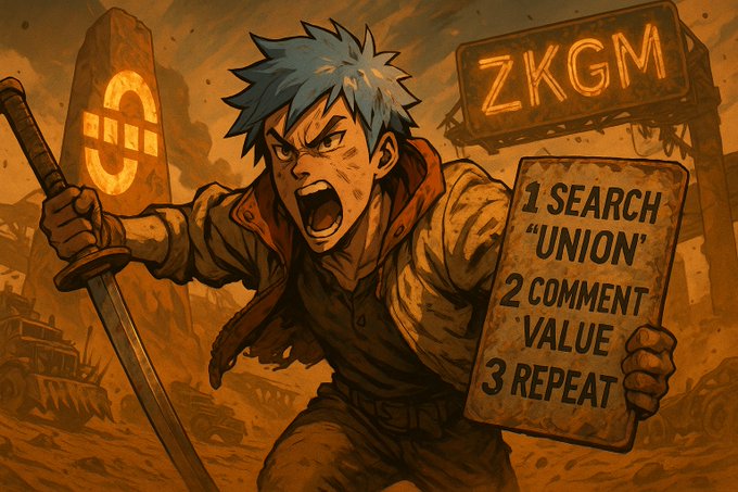 cryptoalefba's tweet photo. Join the @union_build revolution! Search "Union OR zkgm," comment, repeat to earn $U before TGE! Decentralized vibes with zero-knowledge tech. Beat me for bigger rewards! #zkgm #UnionCrypto https://t.co/RGCem0GNgG