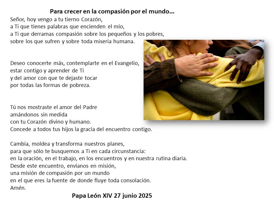 Tengamos especialmente presentes esta oración que nos regaló el Papa León XIV. Ojalá este verano estemos abiertos a dejarnos moldear por Dios mismo, y que en nuestro cambio de actividad no dejemos “pausada” nuestra compasión por los demás.  #MatriculaAbierta #FormaciónMisionera