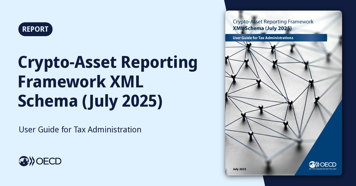 OECD Tax (@oecdtax) on Twitter photo 📢 #TaxTransparency: OECD releases data exchange formats for the global minimum tax and crypto reporting, as well as a set of new FAQs to support CARF and CRS reporting.
🔗 Learn more: brnw.ch/21wUwFC 📢 #TaxTransparency: OECD releases data exchange formats for the global minimum tax and crypto reporting, as well as a set of new FAQs to support CARF and CRS reporting.
🔗 Learn more: brnw.ch/21wUwFC