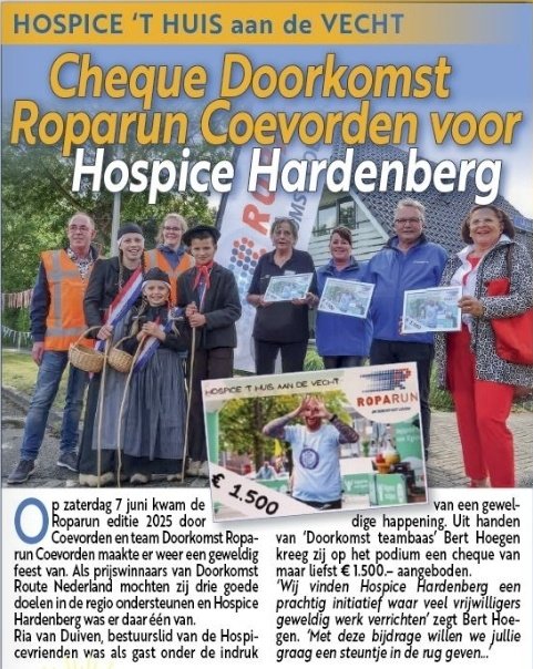 Is Weekblad De Toren van vandaag al bij u op de mat gevallen?
Lees dan ook het artikel over de prachtige bijdrage die wij mochten ontvangen van <a href="/Stg_Roparun/">Stichting Roparun</a> Team Doorkomst <a href="/roparun/">roparun</a> Coevorden 🙂