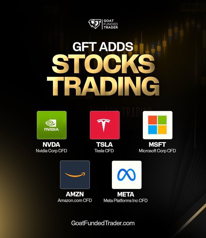 Forex, indices, and now STOCKS? 🐐📈
GFT just became your all-in-one trading kingdom.

Trade Apple, Tesla, JPMorgan &amp; more all on MT5.
15+ top stocks, 1 GOAT platform.

Don’t sleep — 50% OFF with code: FIRSTGFT
Let’s run it up! 🚀