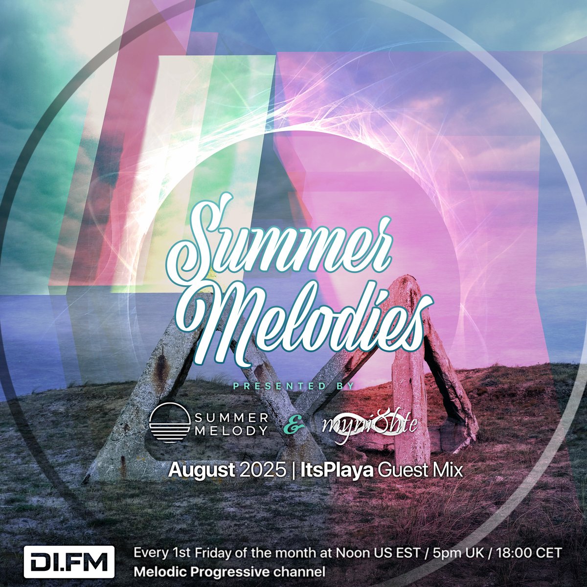 Summer Melodies on @DIradio - August 2025 with <a href="/myni8hte/">myni8hte</a> &amp; Guest Mix from <a href="/ItsPlayaMusic/">ItsPlaya</a> 
August 1 | 12 noon EST | 5 pm GMT | 6 pm CET | 1 am J/KT
Live on Melodic Progressive channel: di.fm/melodicprogres…