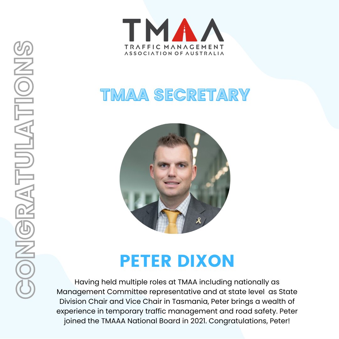 📣 𝗖𝗼𝗻𝗴𝗿𝗮𝘁𝘂𝗹𝗮𝘁𝗶𝗼𝗻𝘀 𝘁𝗼 𝗣𝗲𝘁𝗲𝗿 𝗗𝗶𝘅𝗼𝗻!

Peter has been appointed as TMAA Secretary.

With years of experience in temporary traffic management and road safety, Peter’s appointment is a win for the industry.

Welcome to the role, Peter!